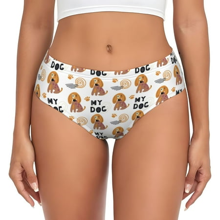 Womens Underwear - Cute my Dog Puppy No Show Seamless Underwear for Women  Kawaii Soft Stretch Women s Panties  Hipster Ladies Panties Bikini Underwear Briefs