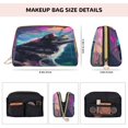 thumbnail image 2 of Bingfone Colorful Plant Wolf Print Leather Makeup Bag, Portable Hand-held Zipper Female Cosmetic Bag Toiletry Bag, Suitable for Home and Travel, 2 of 6