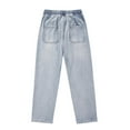 thumbnail image 7 of FNFYFH Mens Wide Leg Jeans Drawstring Loose Fit Denim Pants Elastic Waist Straight Leg Jean Pants, 7 of 7