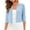 Light Blue, variant on Vivianyo HD Women's 3/4 Sleeve Cropped Cardigan Sweaters, Lightweight Open Front Shrug for Dresses, Sizes S-2XL