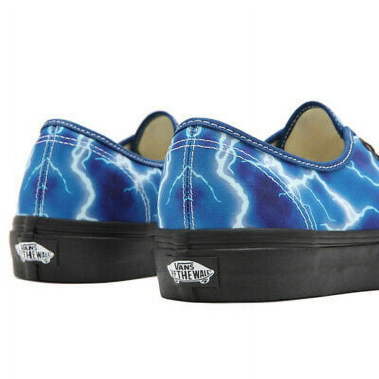 Vans Authentic Lightning Black/Blue Men's Classic Skate Shoes Size 11
