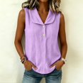 thumbnail image 2 of Rhuody Women Tops Sleeveless Button Front Shirt For Summer Slouchy Crewneck Tank Tops Womens Clothes Purple, 2 of 9