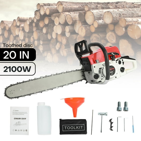Dbuoem 1 Set Gas Chain Saw High,Power Multifunction 58 Cubic Centimeter(20Inch) Rust Resistant Wood Chainsaw for Wood Cutting