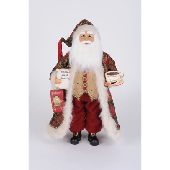 Karen Didion Originals Coffee Santa Figurine, 17 Inches