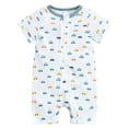 thumbnail image 2 of WIBACKER 3M-3T Newborn Baby Boy 2 Way Zipper Romper Summer Short Sleeve Jumpsuit for Infant Toddler - 1PCS Car, 2 of 13