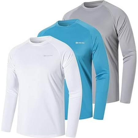 Mens UPF 50+ Swim Shirts Outdoor Long Sleeve Sun Protection Workout Shirts for Athletic Running Fishing Hiking