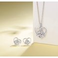 thumbnail image 3 of FANCIME Sterling Silver Irish Celtic Knot Love Heart Earrings/Pendant Necklace Small Earrings Triangle Vintage Dainty Fine Jewelry Set Gifts for Mom Women, 3 of 5