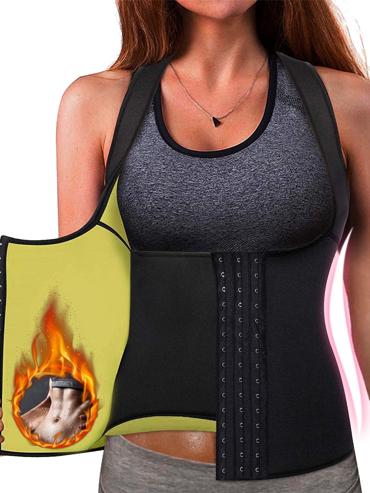 Hot US Sweat Sauna Body Shaper Women Slim Vest Thermo Neoprene Waist Trainer Top