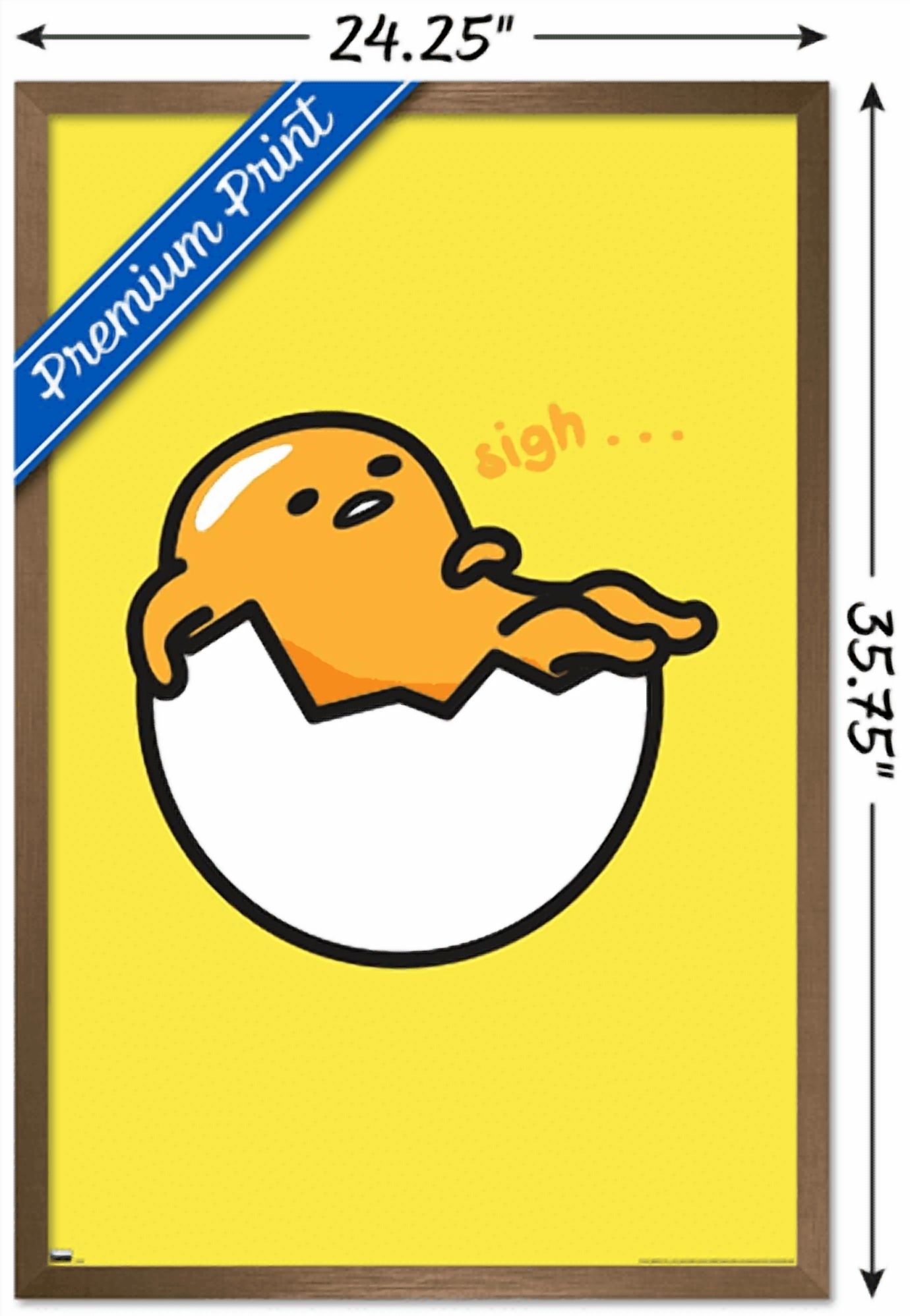 Gudetama - Sigh Wall Poster, 22.375" x 34" Framed