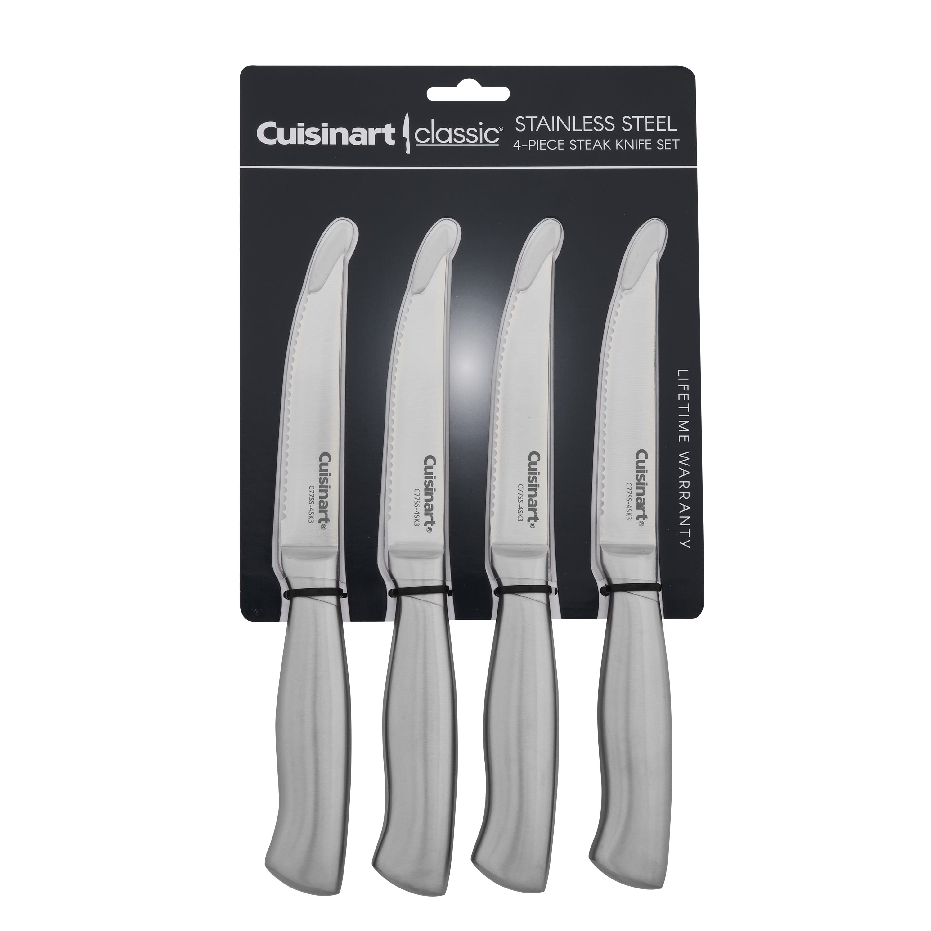 8 Cuisinart Stainless Steel Graphix Collection Steak Knives Serrated  C77LE-SK