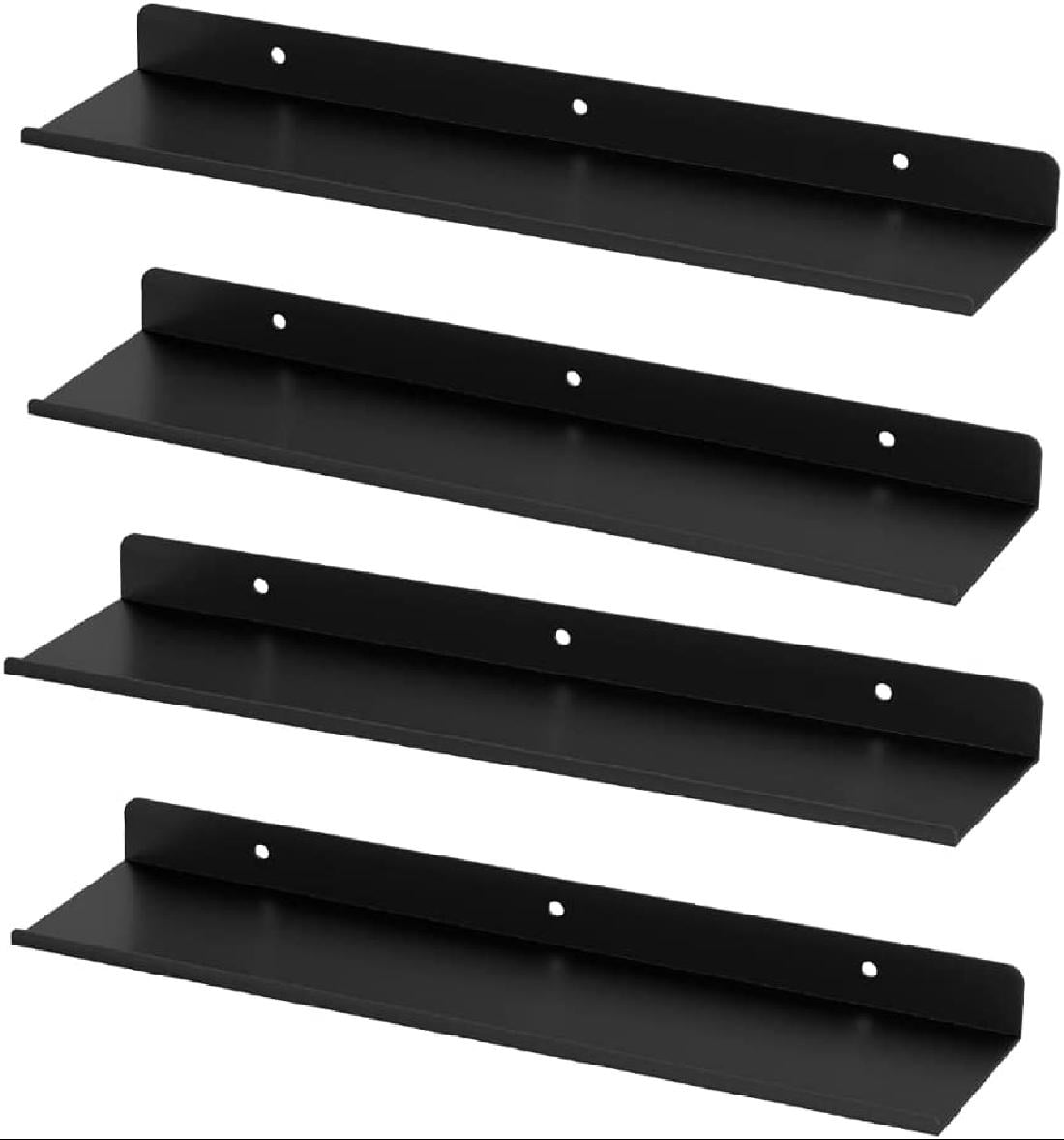 Black Metal Floating Shelves Wall Mounted Metal Wall Shelf Floating