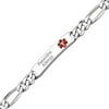 Personalized Men's Sterling Silver Medical Engraved ID Bracelet, 9"