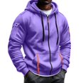 thumbnail image 4 of Mens Full Zip Hoodie Fleece Sweatshirt Contrast Zipper Pockets Casual Hooded Jacket, 4 of 7