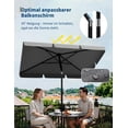 thumbnail image 4 of Kojooin Rectangular Beach Umbrella with Clamp, Adjustable Sun Shade for Sand, Patio or Lawn, 4 of 7