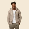 thumbnail image 3 of Dalix Hot Dog Embroidered Zip Hoodie Fleece Long Sleeve Pocket Warm Soft Mens in Tan XL X-Large, 3 of 5