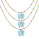 thumbnail image 1 of Collar con colgante de mariposa con cuentas coloridas de resina, 3 uds., dopamina femenina, dulce y fresco, 1 of 5