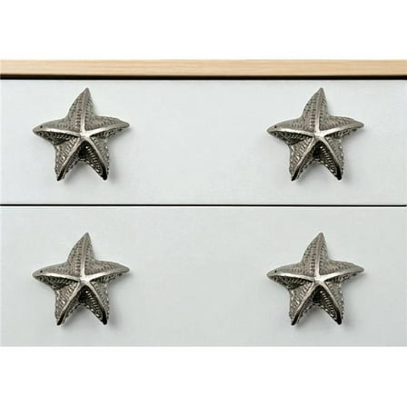HomeRoots 635777 Silver Iron Starfish Drawer Pull Knobs - Set of 6