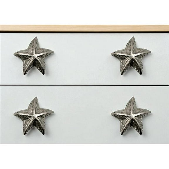 HomeRoots 635777 Silver Iron Starfish Drawer Pull Knobs - Set of 6