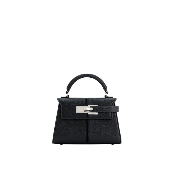 Bolso JW PEI Elise para mujer, con asa superior, piel vegana, color negro
