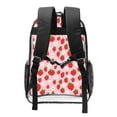 thumbnail image 2 of Honeii Hand Drawn Strawberry Print Clear Backpack Heavy Duty Transparent Bag 17" See Through BookBag for Women Men Adults Work Festival Sports Travel, 2 of 7
