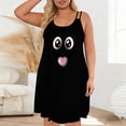 thumbnail image 5 of Tnhcen Plus Size Nightgown Women, Cute Print Double Spaghetti Straps Nightdress, Soft Polyester Spandex Double - Sided Fleece Loose Sleepwear, Comfortable Pajama Dress Sizes S - 2XL, 5 of 6