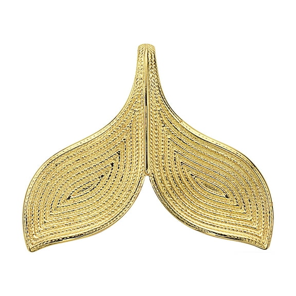 14k Gold Mermaid Tail Pendant with 18'' Chain