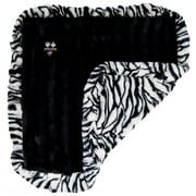 Bessie and Barnie Zebra / Black Puma Luxury Ultra Plush Faux Fur Pet/ Dog Reversible Blanket (Multiple Sizes)