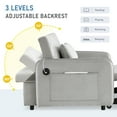 thumbnail image 3 of Dinosisco 3-in-1 Convertible Sleeper Chair Bed, Indoor Lounge Chair with USB/Type-C Charging Ports, Modern Recliner Sofa for Living Room, Gray Velvet, 3 of 8
