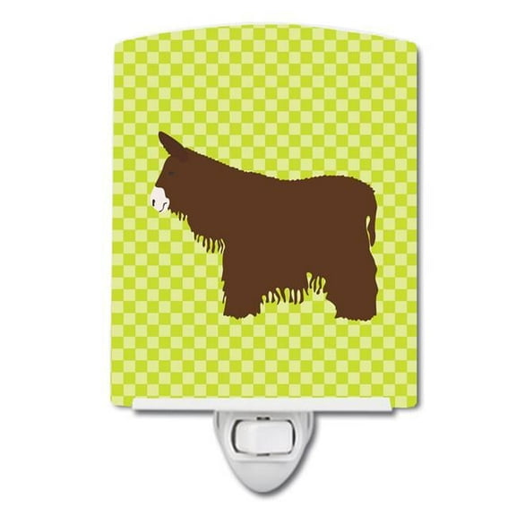 Caroline's Treasures BB7678CNL Poitou Poiteuin Donkey Green Ceramic Night Light, 6x4x3", multicolor