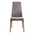 thumbnail image 3 of Maklaine 18.5" Modern Fabric Dining Chair in Walnut/Gray (Set of 2), 3 of 11
