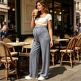 thumbnail image 4 of Diufon Maternity Yoga Pants Over The Belly Drawstring Stretchy Loose Pants Pregnancy Soft Comfy Workout Trousers, 4 of 5