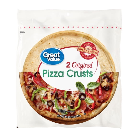 Great Value Original Pizza Crusts, 16 oz, 2 Count