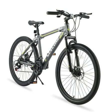 Vebreda 24 Inch 21 Speed Mountain Bike Boys Girls with Daul Disc Brakes and Front Suspension MTB,Gray