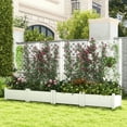 thumbnail image 2 of Aimee Lii Outdoor Planter Box Self-Watering Raised Garden Bed Trellis with Water Level Indicator, Garden Beds Outdoor for Vegetables, Flowers, Herbs-White, 2 of 10