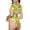 Lemon, variant on Lavender Glitter Foil Stripes Womens One Piece Swimsuits Modest Tummy Control Bathing Suits Lace Up Slimming Swim Suit-X-Large