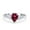 Ruby CZ, variant on Three Stone Teardrop Pear Art Deco Ruby CZ Ring Band 925 Sterling Silver Size 10