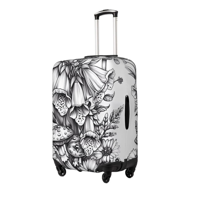 Fotbe Monochrome Botanical Illustration Funda Protectora para Equipaje, Antirrayones y Resistente a la Suciedad, Compatible con Maletas de 18 a 32 Pulgadas-Large
