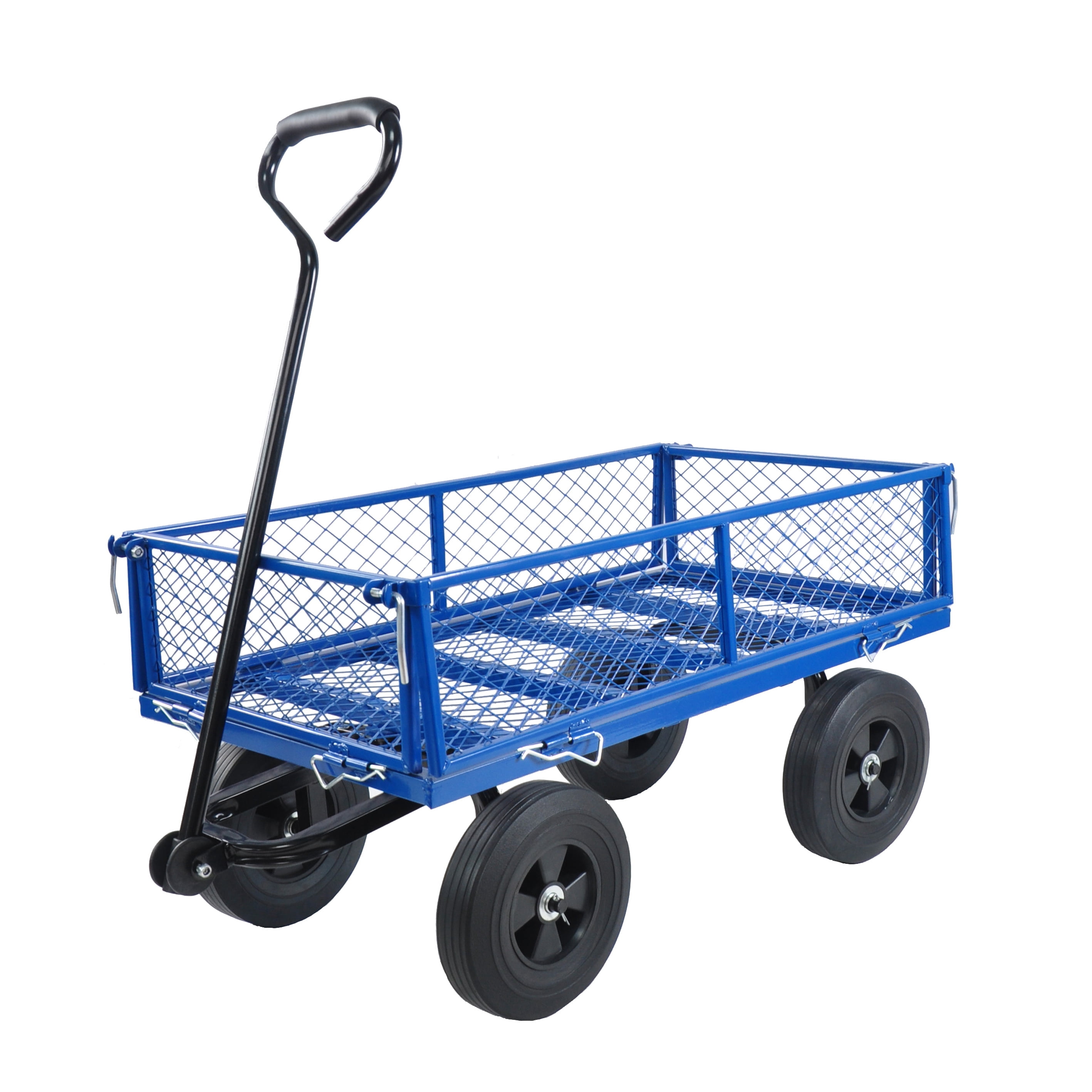 Multi-Functional Garden Dump Cart with Spacious Bed, Solid Tires, Heavy-Duty Steel Frame, Versatile Utility Wagon for Gardening Farming Yard Work