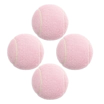 Milisten 4Pcs Training Tennis Balls Pink Rubber Soft and Lightweight Practice Balls for Player Use