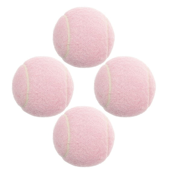Milisten 4Pcs Training Tennis Balls Pink Rubber Soft and Lightweight Practice Balls for Player Use