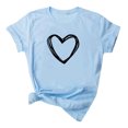 thumbnail image 2 of Pntutb moda mujer casual manga corta amor impreso o-cuello tops camiseta blusa Pntutb Pntutb-5356, 2 of 3