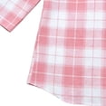 thumbnail image 6 of Gamivast Tunic Tops For Women Plaid Print Skew Neck Dressy Tops 3/4 Sleeve Asymmetrical Tops Comfy Loose Fit Casual Office Work Wear, 6 of 8