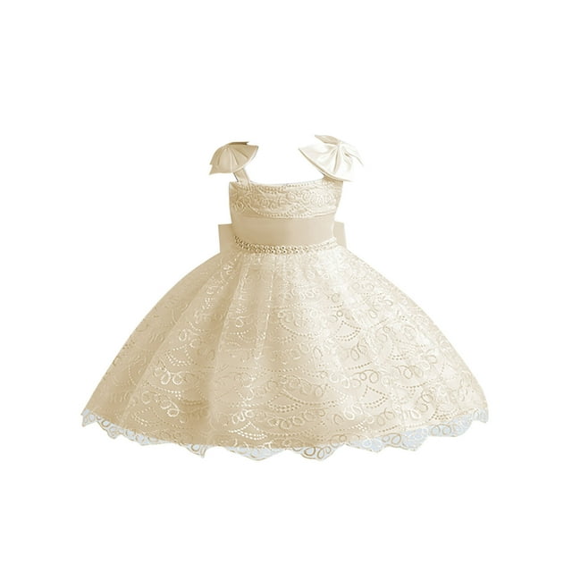 QIPOPIQ Robe de Fête de Mariage en Dentelle Fleurie pour Grande/petite Fille, Robe Formelle d'Anniversaire pour Enfants, Liquidation