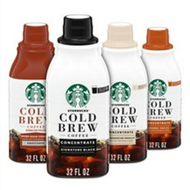 Starbucks Cold Brew Variety Pack Signature Black, Brown Sugar Cinnamon, Madagascar Vanilla & Caramel Dolce Cold Brew