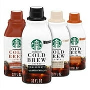 Starbucks Cold Brew Variety Pack Signature Black, Brown Sugar Cinnamon, Madagascar Vanilla & Caramel Dolce Cold Brew