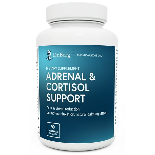 Dr Bergs Adrenal And Cortisol Support Supplement 90 Veggie Capsules 1 Pack 9266