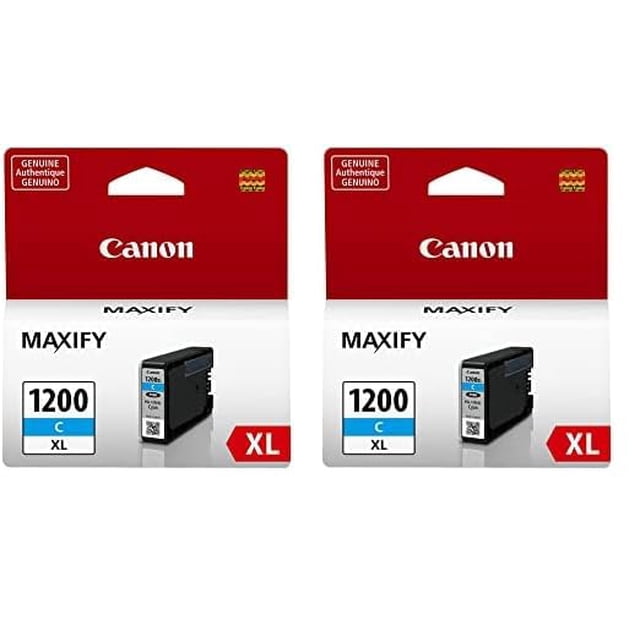 Cartucho de tinta compatible con Canon PGI-1200XL, color cian, paquete de 2