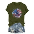 thumbnail image 2 of yunLCZ Women's Short Sleeve Shirts Independence Day Printed Women's Crew Neck Short Sleeved T Shirt Fashionable Casual Top, 2 of 4