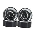 thumbnail image 4 of Bunblic 4 Pieces Aluminium Rims RC Wheel Rim Hub Metal 1.3'' RC Tire Wheel for 1:18 1:24 RC SCX24 Truck Hobby Vehicle DIY Modified argent, 4 of 8