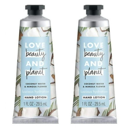 Love Beauty And Planet Coconut Water & Mimosa Flower Hand Lotion - 2 Pack Travel Size - 1 fl oz Each Tube